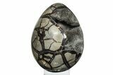 Septarian Dragon Egg Geode - Black Crystals #246122-1